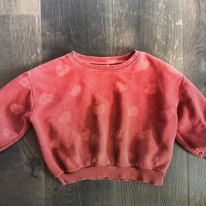 Charming Pink Heart Kids Sweater
